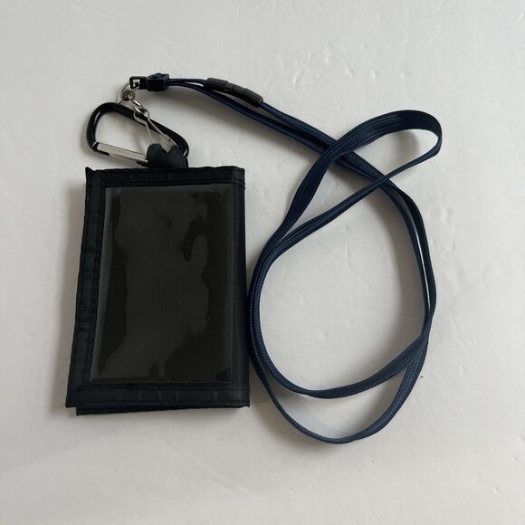 ID Holder Wallet With Belt Clip And Neck Holder. Black With Pockets And Zipper - Picture 1 of 8